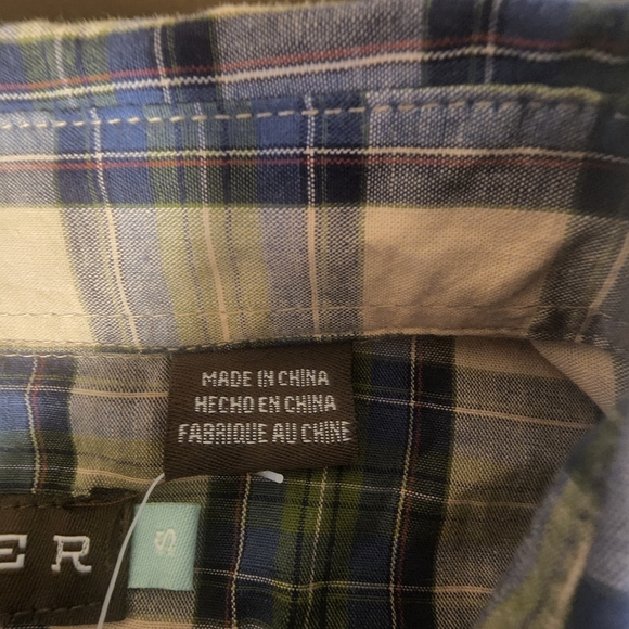 Womens Blue and Green Roper Brand Plaid Shirt With Embroidery On Back Size Small - Picture 7 of 9